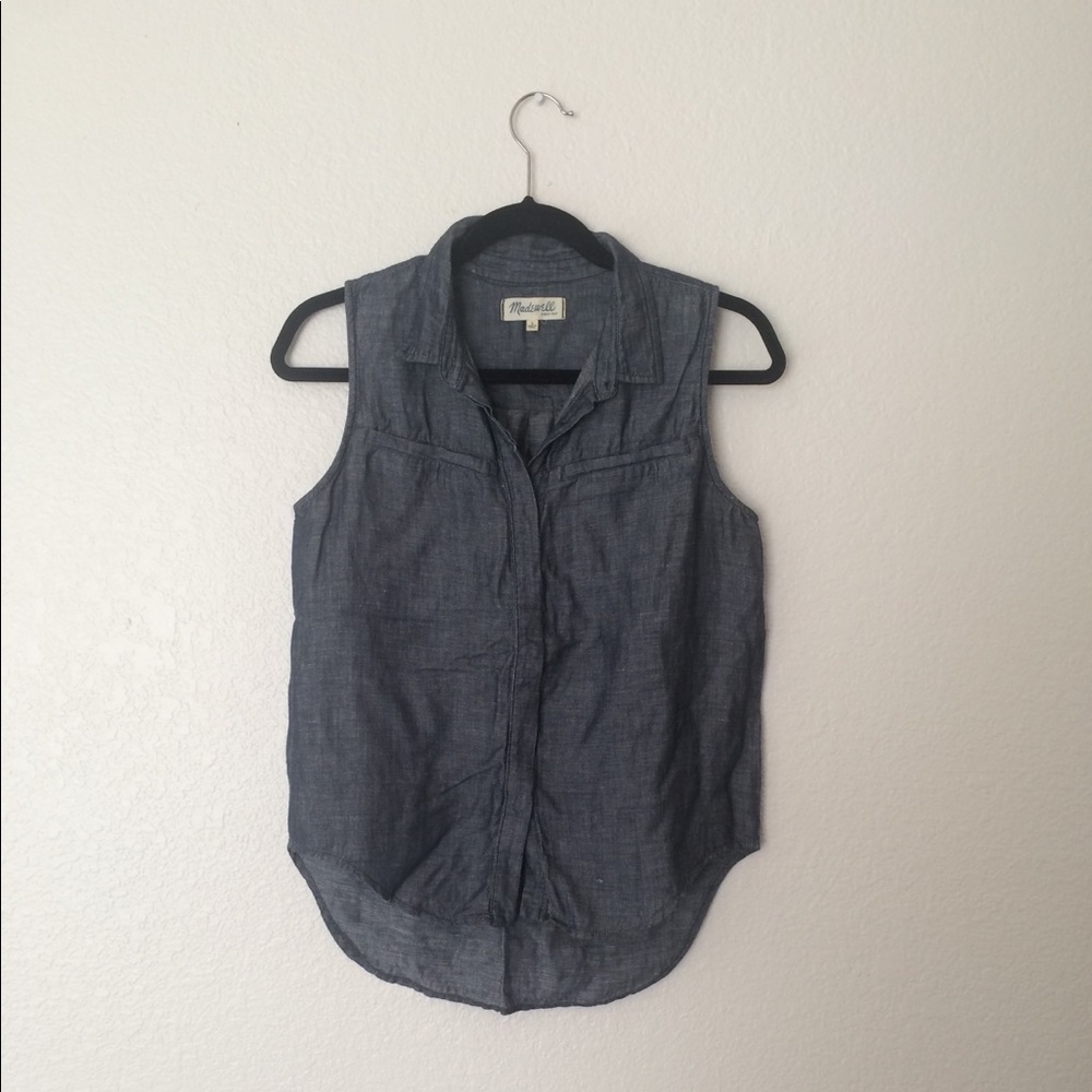 Madewell Sleeveless Chambray Tank